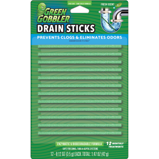 Fresh Scent Drain Sticks Cleaner & Deodorizer - 12 Stick Pack