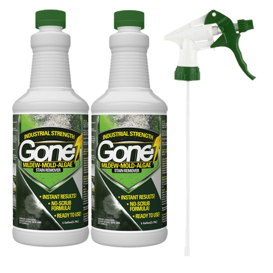 GONE! Mildew Mold Algae Stain Remover 32oz - 2 pack